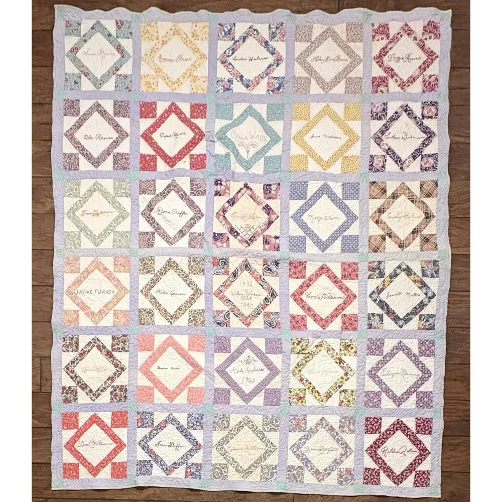 1930s Depression Era Signed Friendship Quilt Willing Workers Club Found In Texas
